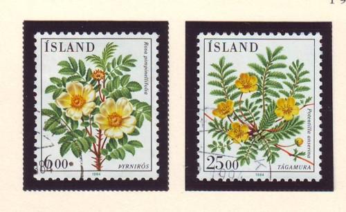 Iceland Sc 586-7 1984 Flowers stamp set used