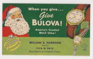 UX27 mint MULTICOLOR BULOVA advert with Santa  -Fabulous!