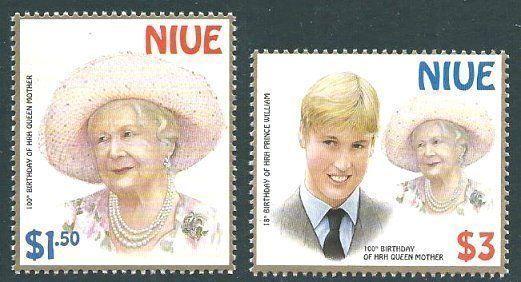 NIUE 2000 Queen Mother & Prince William set MNH............................62417