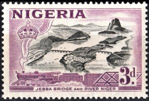 Nigeria SC#84 3d Jebba Bridge and River Niger (1953) MNH