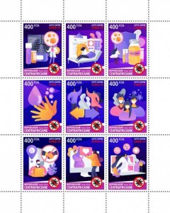 Central African Rep Fight Corona 2020 MNH Medical Stamps Sheet Science Pandemic