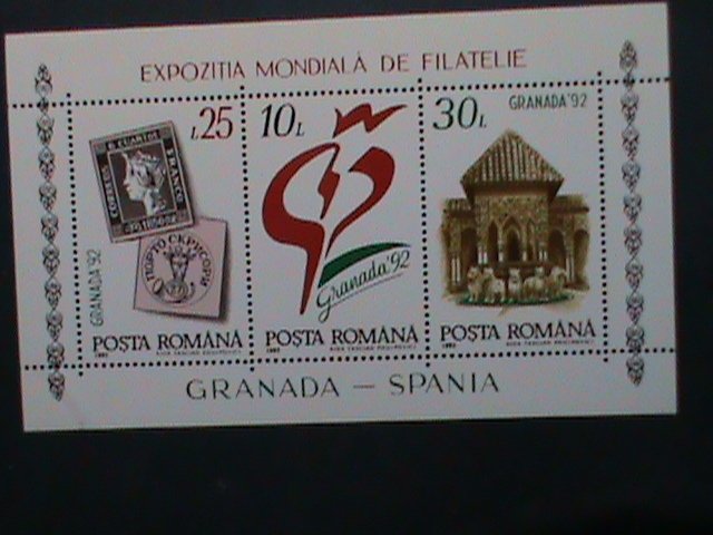 ROMANIA-1992 SC# 3743 GRENADA'92 STAMP SHOW  MNH S/S SHEET-VERY FINE