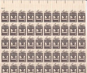 US Stamp - 1958 Freedom of the Press - 50 Stamp Sheet - Scott #1119