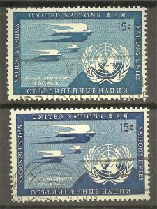 United Nations (New York) 1951, Mi 14a + 14b, used ( 180 € )