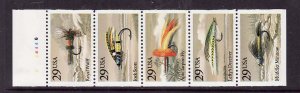 USA-Sc#2549a- id8-unused NH booklet pane-Fishing Flies-1991-