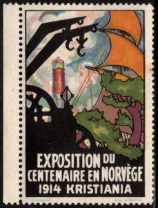1914 Norway Poster Stamp Centennial Exhibition In Norway Kristiania MNH