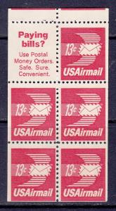 C79a Booklet Pane of five 13 Cent Airmail Stamps MNH Lot 3