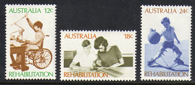 Australia #523-5 mint set, Rehabilitation of handicapped