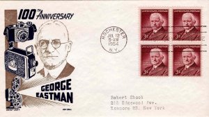 USA 1954 FDC Sc 1062 Ken Boll Cachet Craft George Eastman First Day Cover