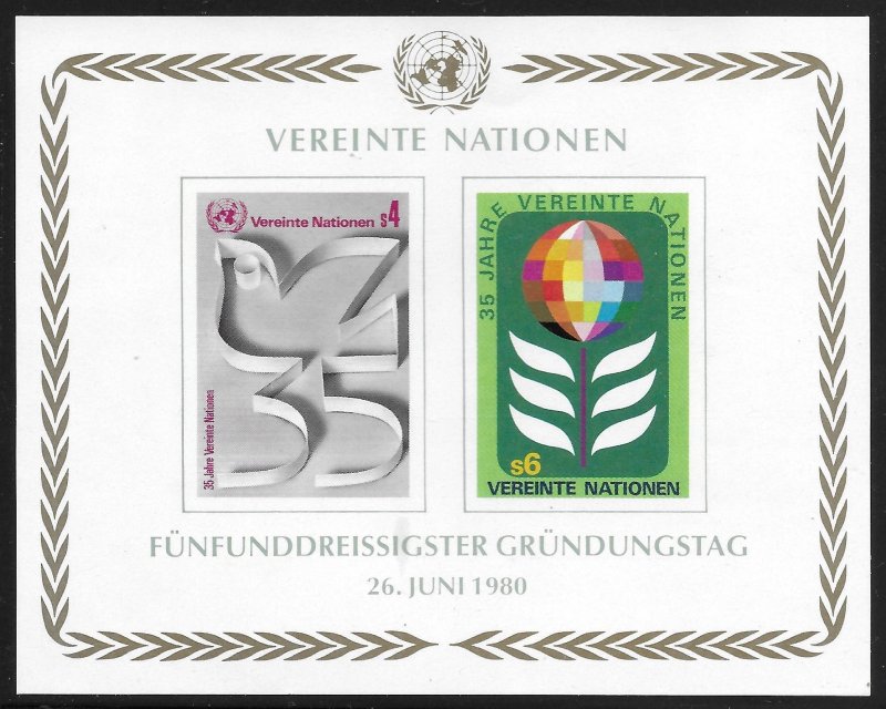 UN Vienna #14 4s and 6s UN 35th Anniversary ~ MNH