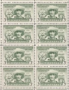 983   Puerto Rico Election  MNH 3 cent sheet of 50   1949