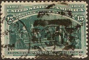 US - #238 - used - 1893 - Columbian - 15 cent - SCV-$80.00