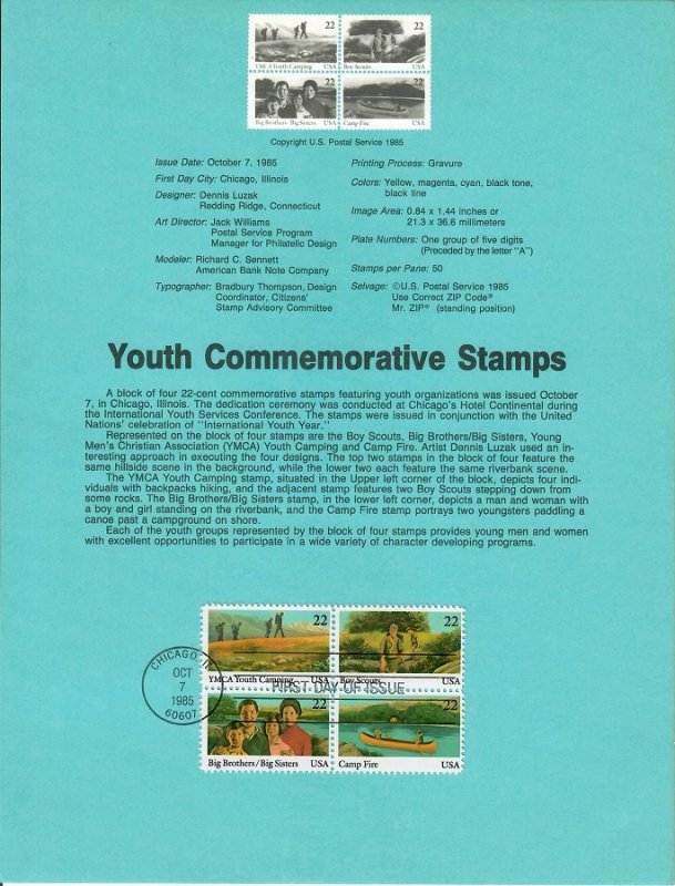 US SP706 Youth Year Souvenir Page #2163a