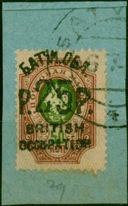 Batum 1920 25R on 50k Green & Copper-Red SG33 V.F.U on Piece