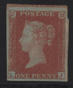 Great Britain Sc#3 M/LH/VF, Crease UL Corner, Cv. $625