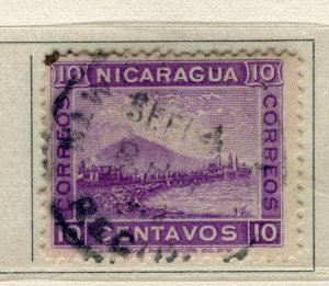 NICARAGUA; 1900 early Momotombo Mountain issue fine used 10c. value