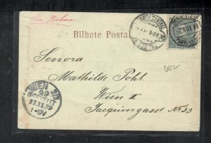 PONTA DELGADA PORTUGAL COLONY (P2706B) 1899  25C ON PPC TO AUSTRIA 