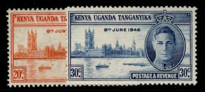 KENYA UGANDA TANGANYIKA GVI SG155-156, VICTORY set, M MINT.