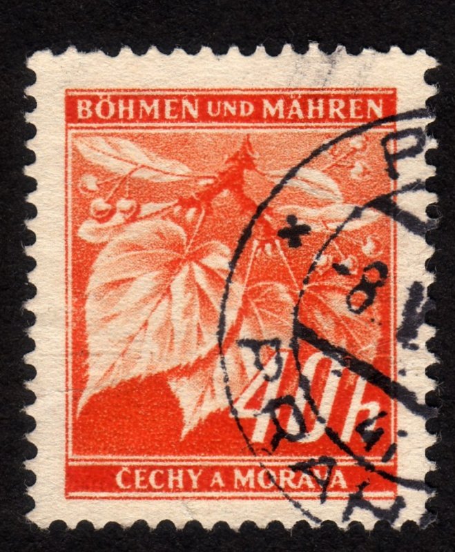 1940, Bohemia and Moravia 40h, Used, Sc 25