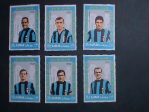 ​AJMAN-AIRMAIL-CHAMPION OF SPORT- WORLD CUP SOCCER -ITALY MNH SET-VERY FINE