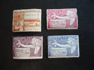 Stamps - Belgium - Cinderella - Liege Exhibition - Mint Never Hinged 4 Labels