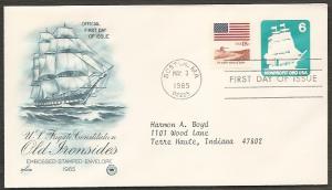 #U609 ADDR PCS ARTCRAFT FDC   U.S.S. Constitution