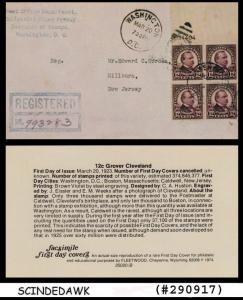 UNITED STATES USA - 1923 12c GROVER CLEVELEND - FDC - FACSIMILE FAKE COPY