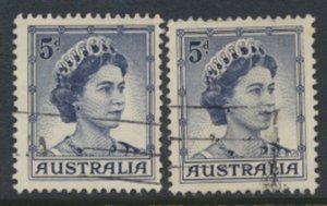 Australia SG 314 SC# 319/319a Types A and B (Sc Die I and II 1959 Used as per...