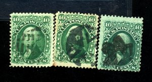 68 (3) Used F-VF Fancy cancels Cat$165
