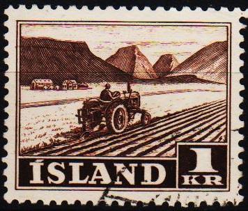 Iceland. 1950 1k S.G.303 Fine Used