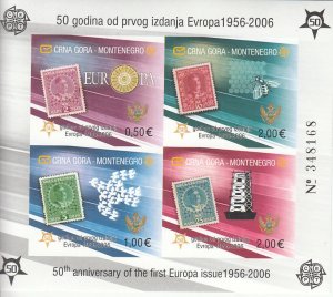 EUROPA by Montenegro MNH Sc 129E Imp Michel Bk2B Souvenir sheet  Value $ 84.00