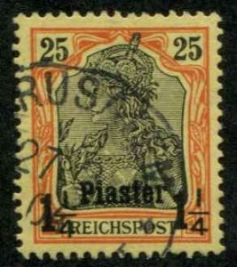 German Offices Turkey SC# 16 1-1/4Piaster on 25pf o/p on Germany used