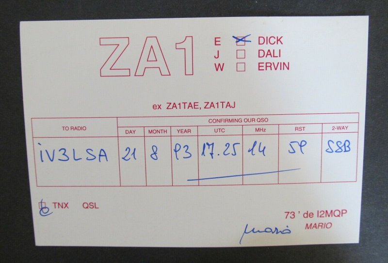 6278 Amateur Radio QSL Card Tirana Albania