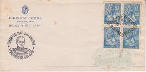 Argentina #517 FDC 1944 Block of Four Unaddressed