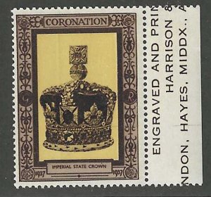 Great Britain: Imperial State Crown, 1937 George VI Coronation - Poster Stamp