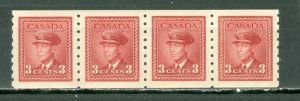 CANADA 1942 GEO VI #265 COIL STRIP of 4 MNH...#11.00