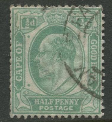 Cape of Good Hope - Scott 63 - Defifnite Issue -1902- Used - Single 1/2p Stamp