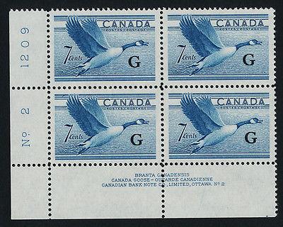 Canada O31 BL Block Plate 2 MNH Canada Goose
