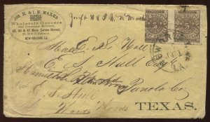 CSA 62X3 New Orleans Provisional Pair Used on Grocers Ad Cover to Texas LV6921