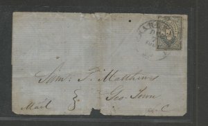 Confederate States # 16X1, Used 4 margins on cover. CWPS cert.  CV $ 2000.00