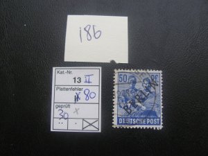 Berlin 1948 used Signed Schlegel MI.13II SHORT BAR L OVERPRINT VF 80 EUR (186)