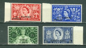 KUWAIT 1953  QE  #113-116  SET MNH