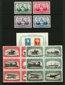 1947 Centenary Int'l Philatelic Expo (Cipex) Cinderella Sets w/ #948 Souvenir Sh