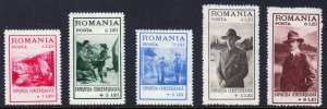 Romania Sc# B26-30  Boy Scouts (1931) MH