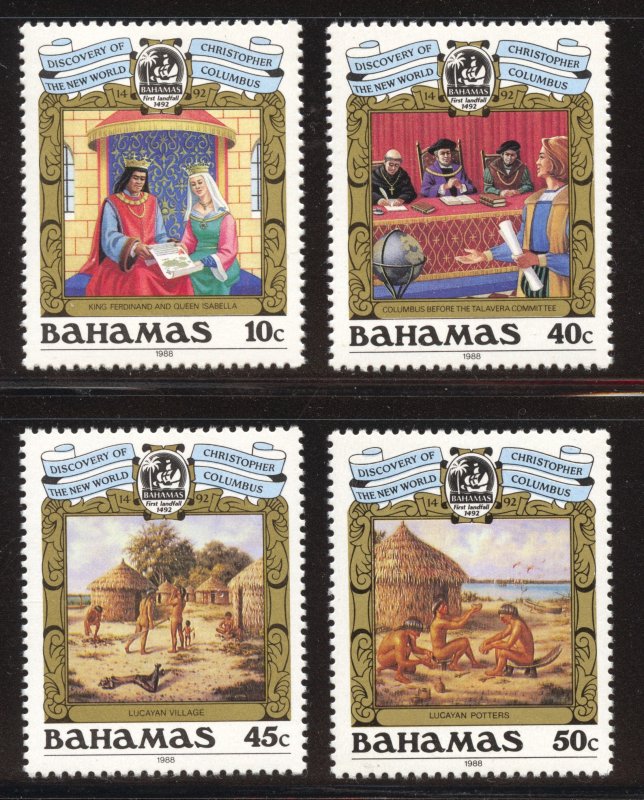 Bahamas Scott 640-43 MNHOG - 1988 500th of Disc. of America Set - SCV $9.90