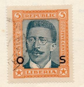 Liberia 1920s Officials Early Issue Fine Used 5c. Optd 151467