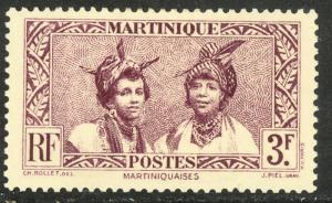 MARTINIQUE 1933-40 3fr Martinique Women Pictorial Sc 169 MH