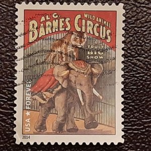 US Scott # 4901; used (49c) Circus Posters from 2014; XF centering; off paper