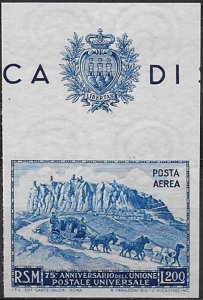 1951 San Marino aerea UPU Lire 200 ND st MNH Sassone n. 96