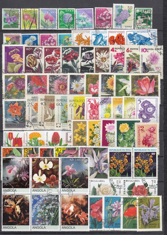 Flowers - 550+++ small stamp lot, FDS - (2243)